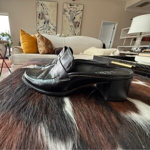FRANCO SARTO LEATHER LOAFER MULES - SZ 7.5